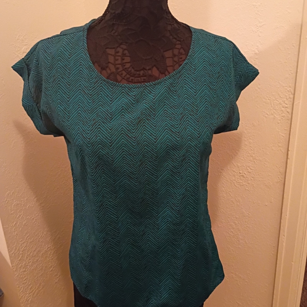Forever 21 Teal Chevron Blouse